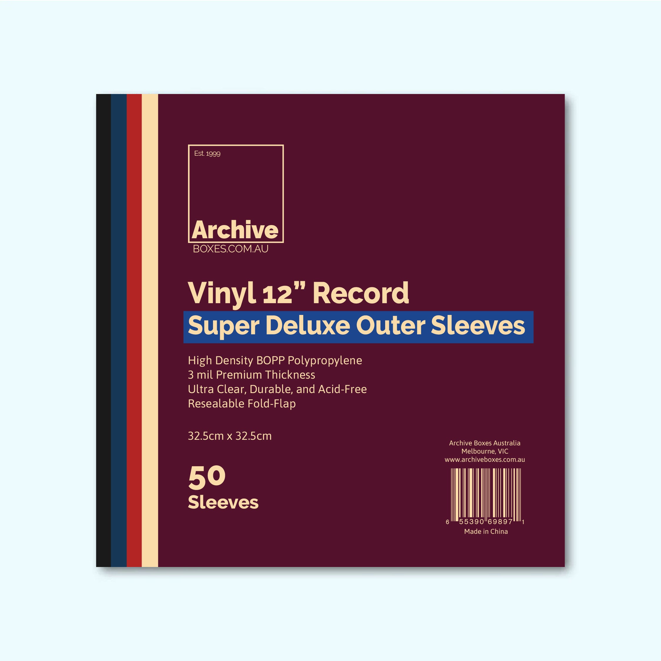 12" Vinyl Record Super Deluxe Outer Sleeves (Resealable Flap)