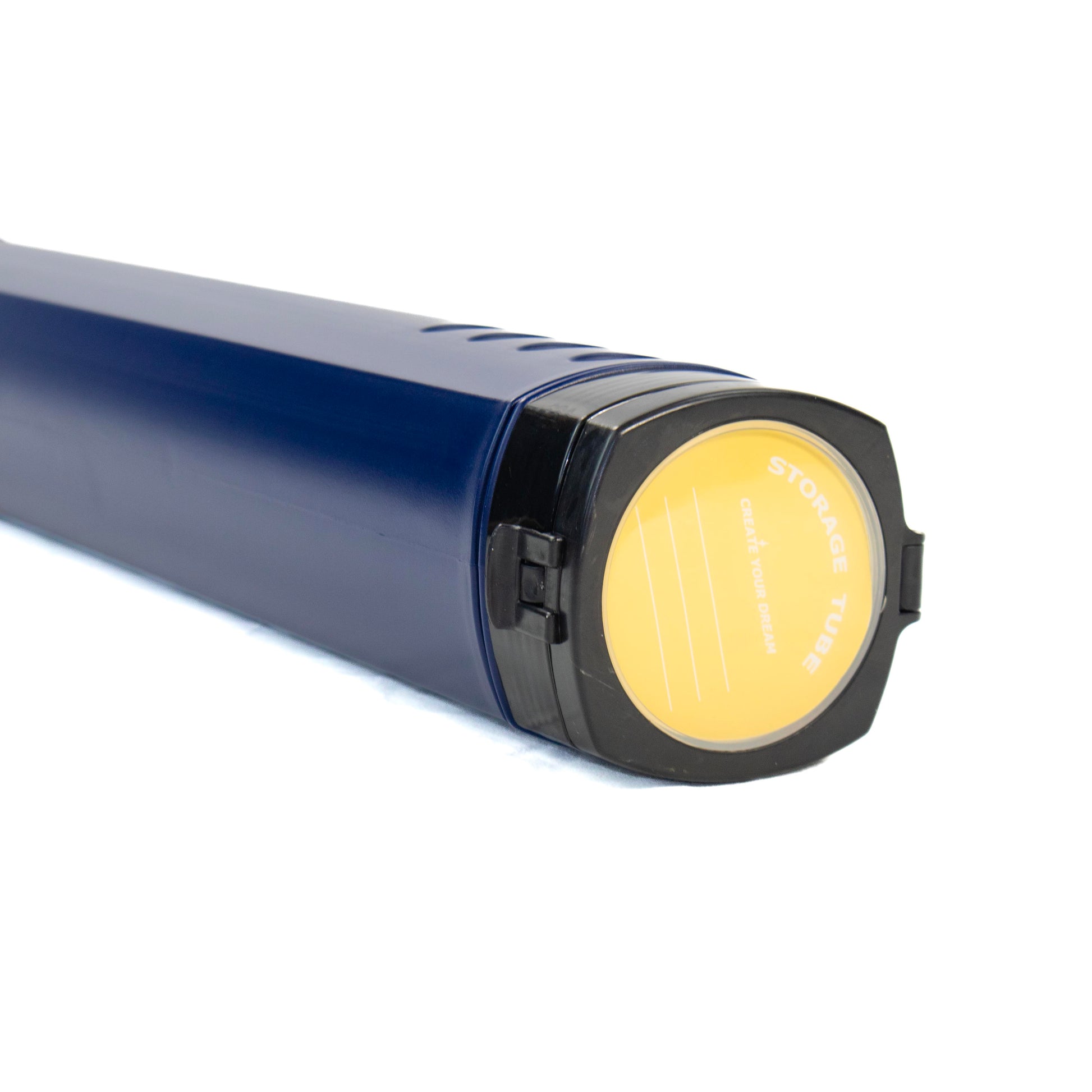 Poster storage tube with secure cap and protective casing