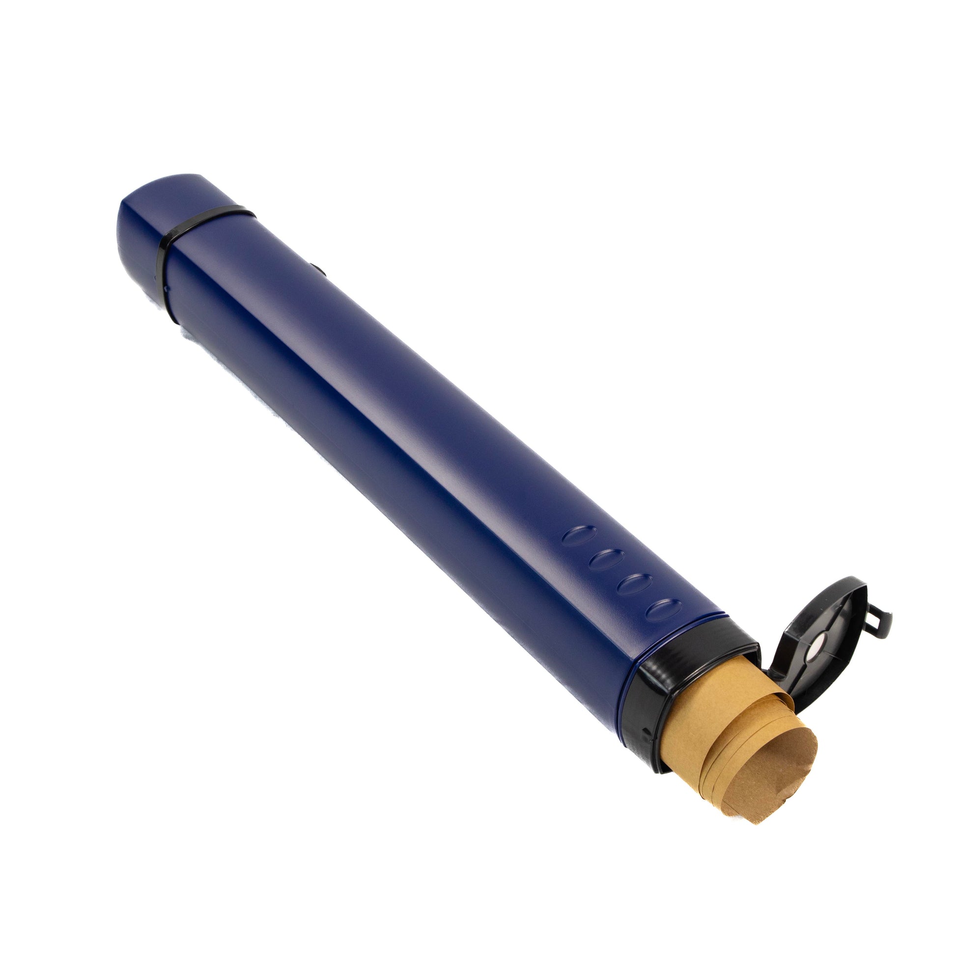 Poster storage tube with secure cap and protective casing