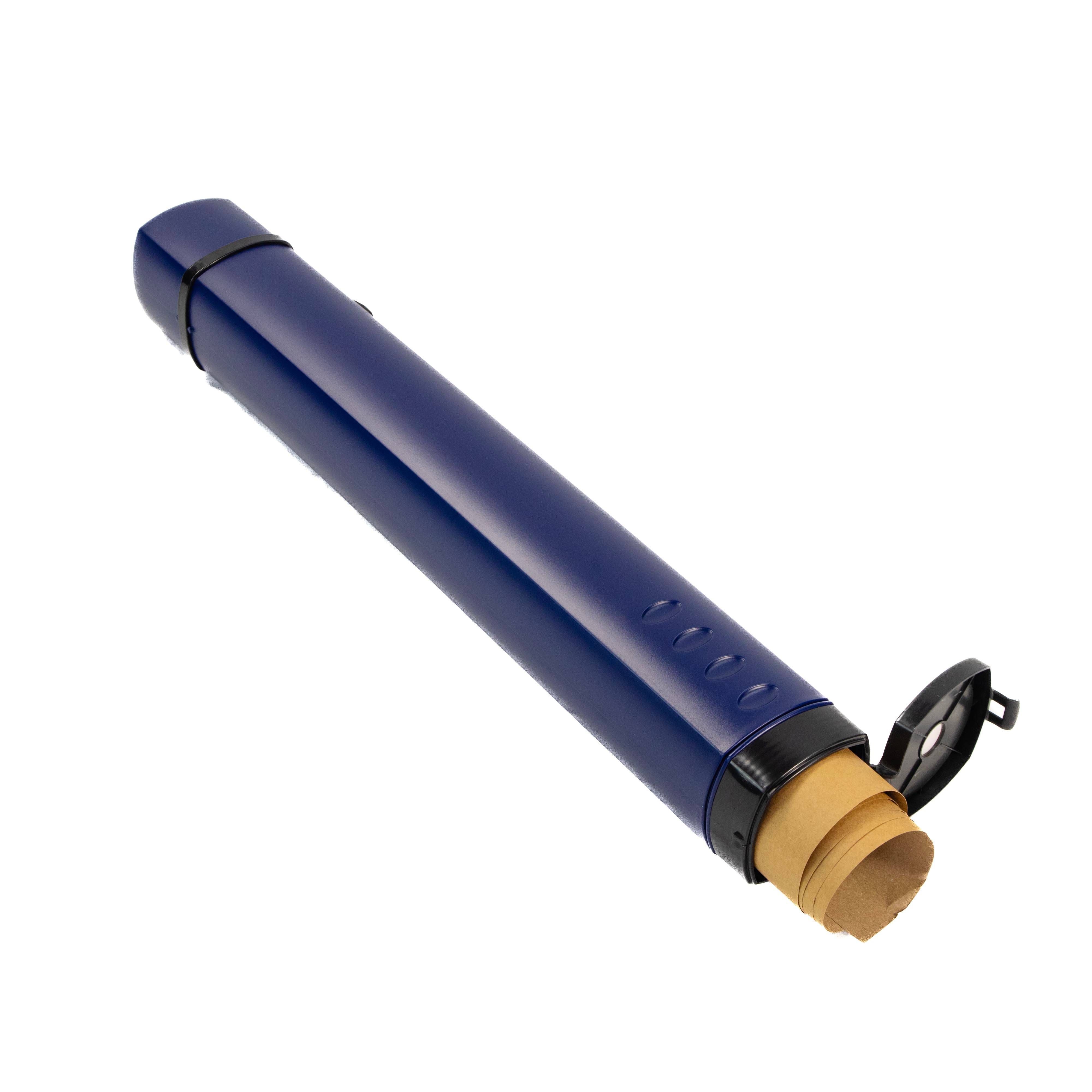 Poster storage tube with secure cap and protective casing