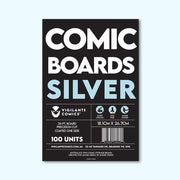 Silver Comic Book Boards – front view, acid-free comic protection