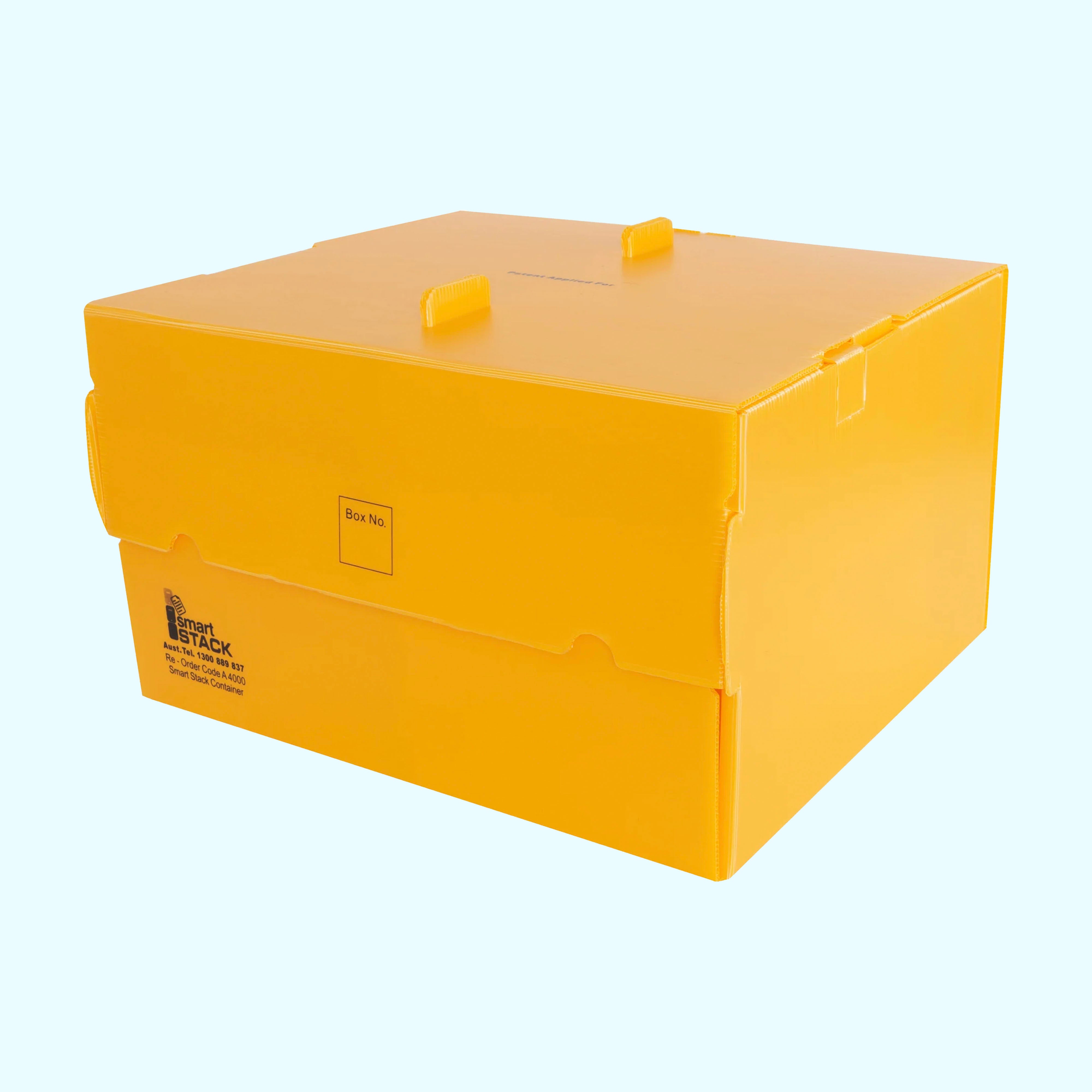 Smart Stack Outer Box + Aluminium Bar – front view, acid-free document storage Australia