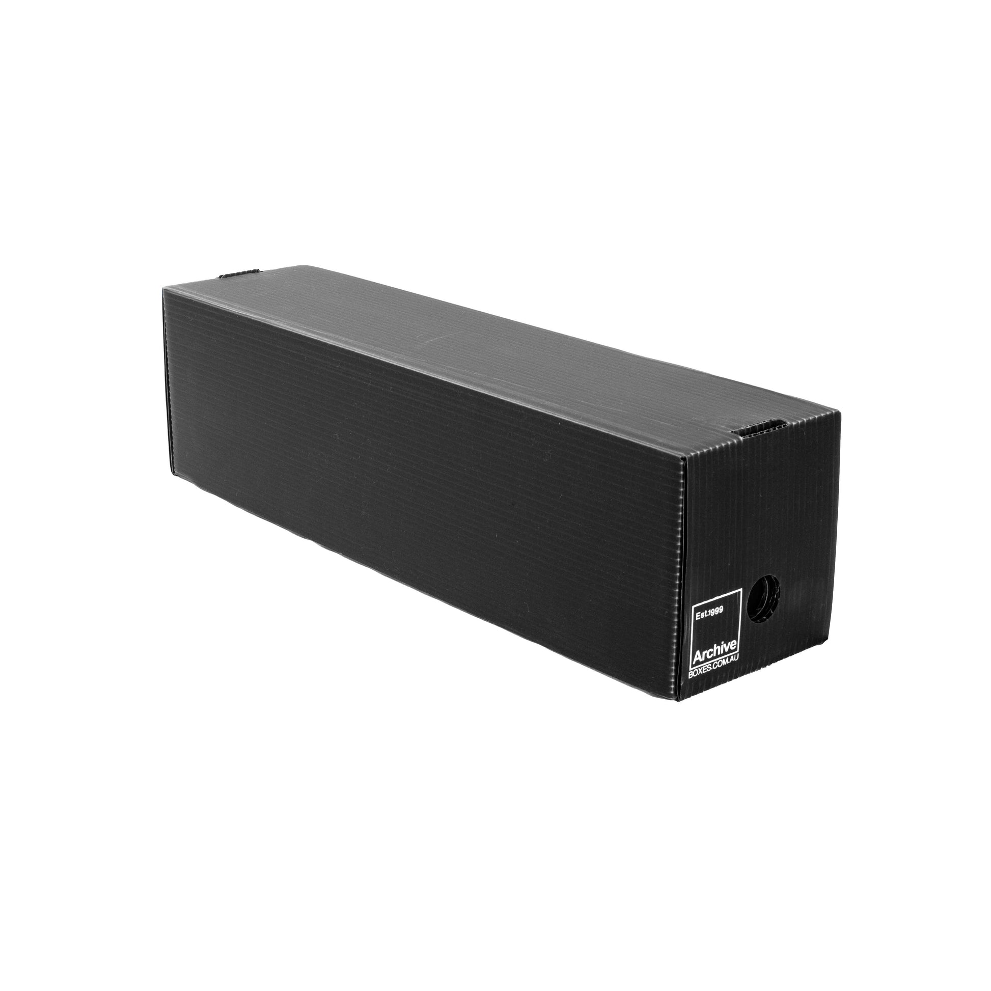 Blue Toploader Card Storage Box, acid-free archive box protecting rigid 3x4 inch toploaders in transit