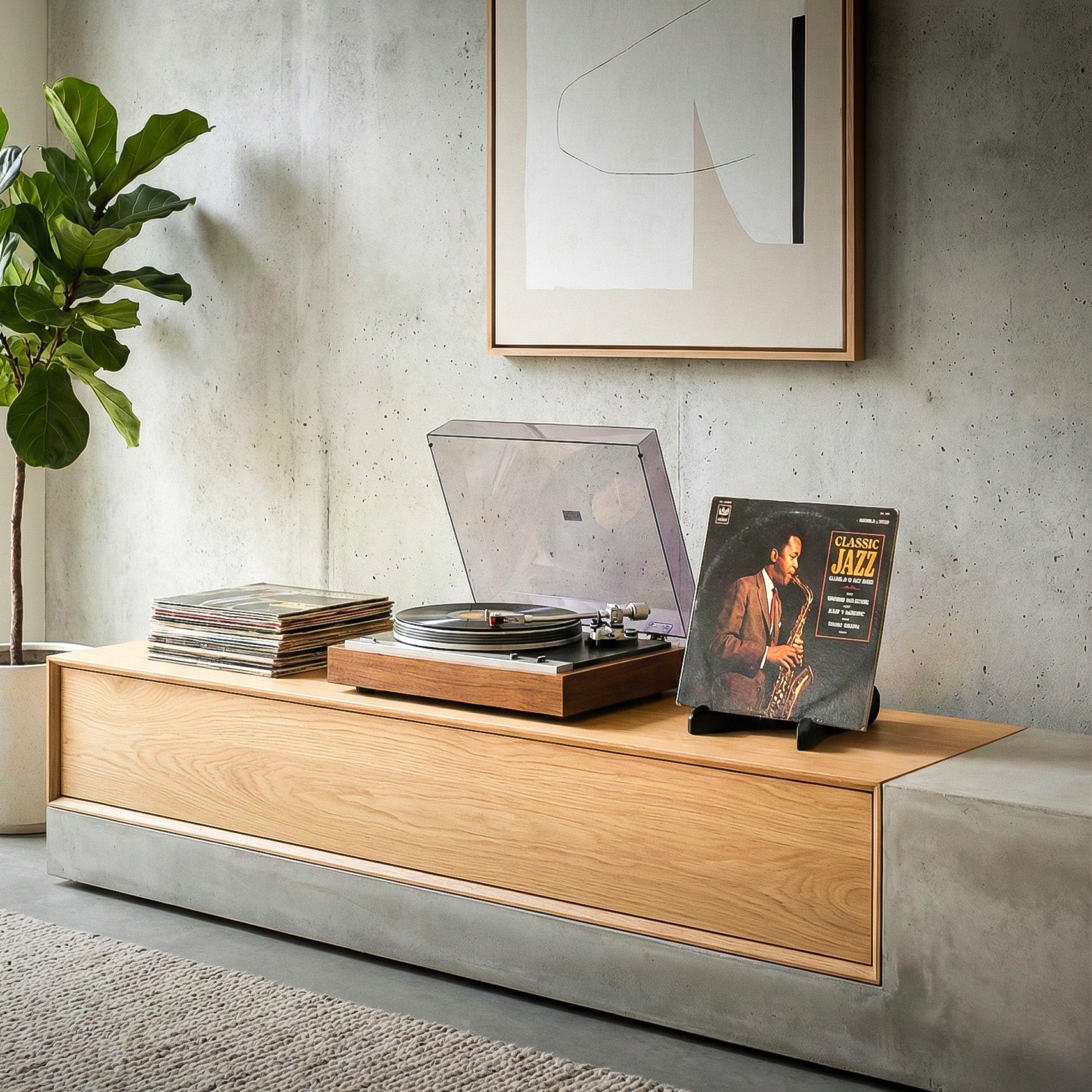 Adjustable vinyl record display stand for LP artwork