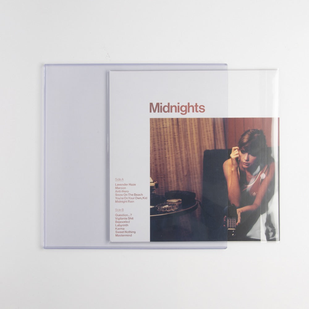 12-inch vinyl record toploaders for protecting LP covers and sleeves — made from crystal-clear, archival-safe polypropylene.