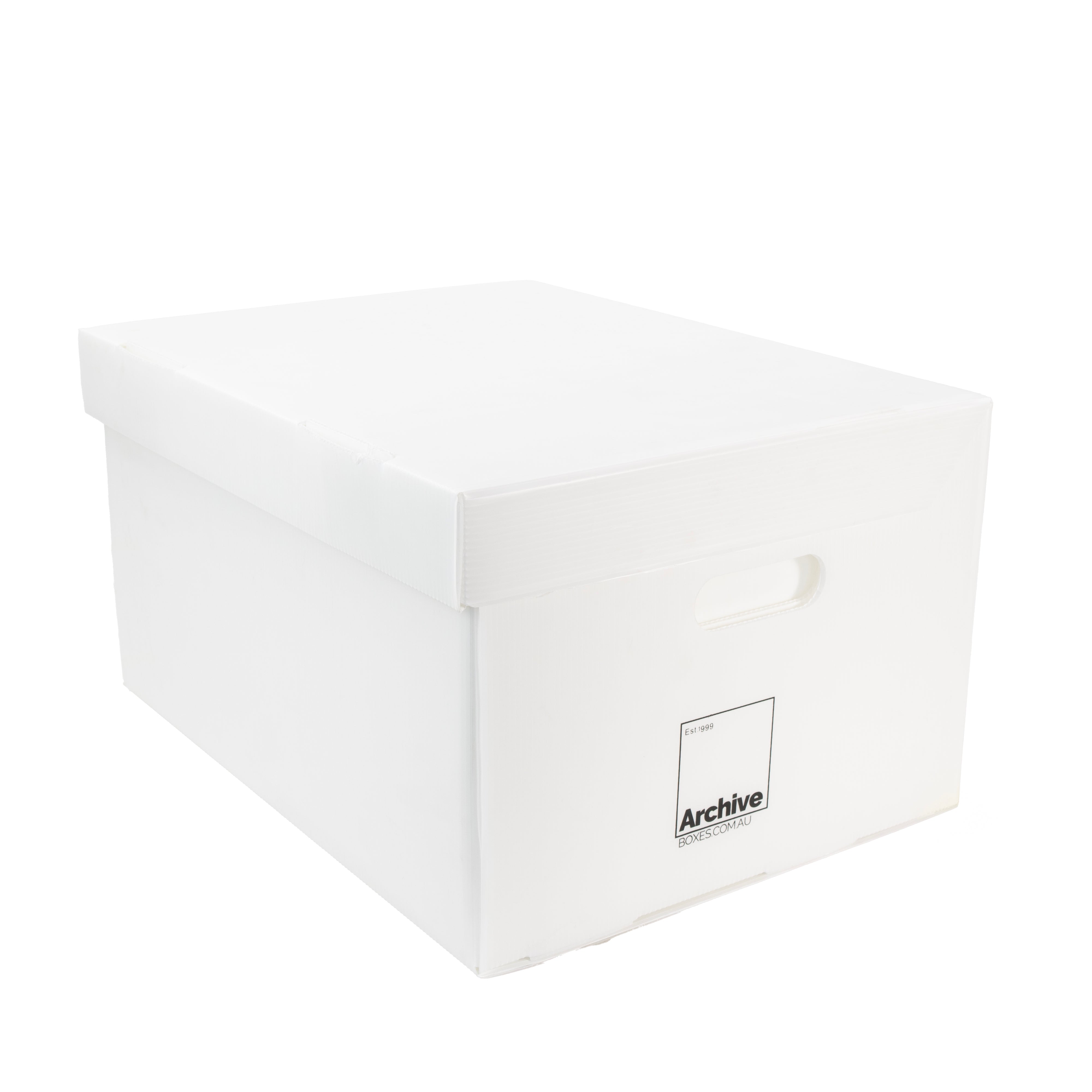 Spacious A3 archive box for protecting and storing larger documents.
