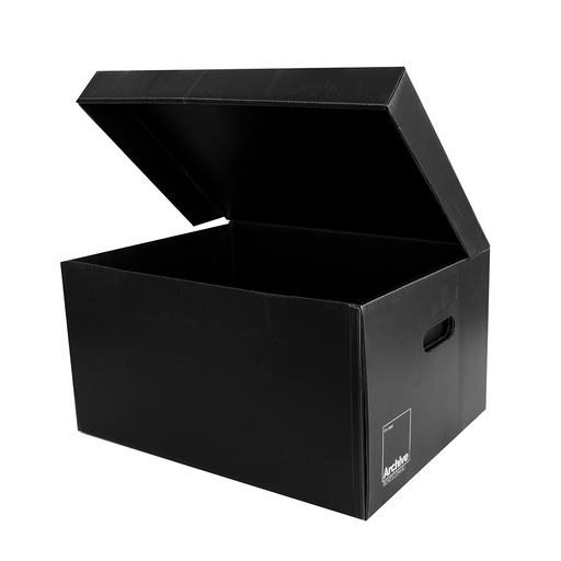 A3 Archive Box attached lid black strong handles