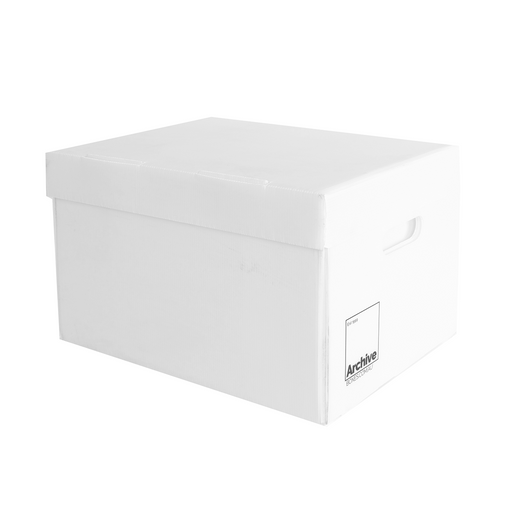 A4 plastic archive box attached lid strong handles banker box