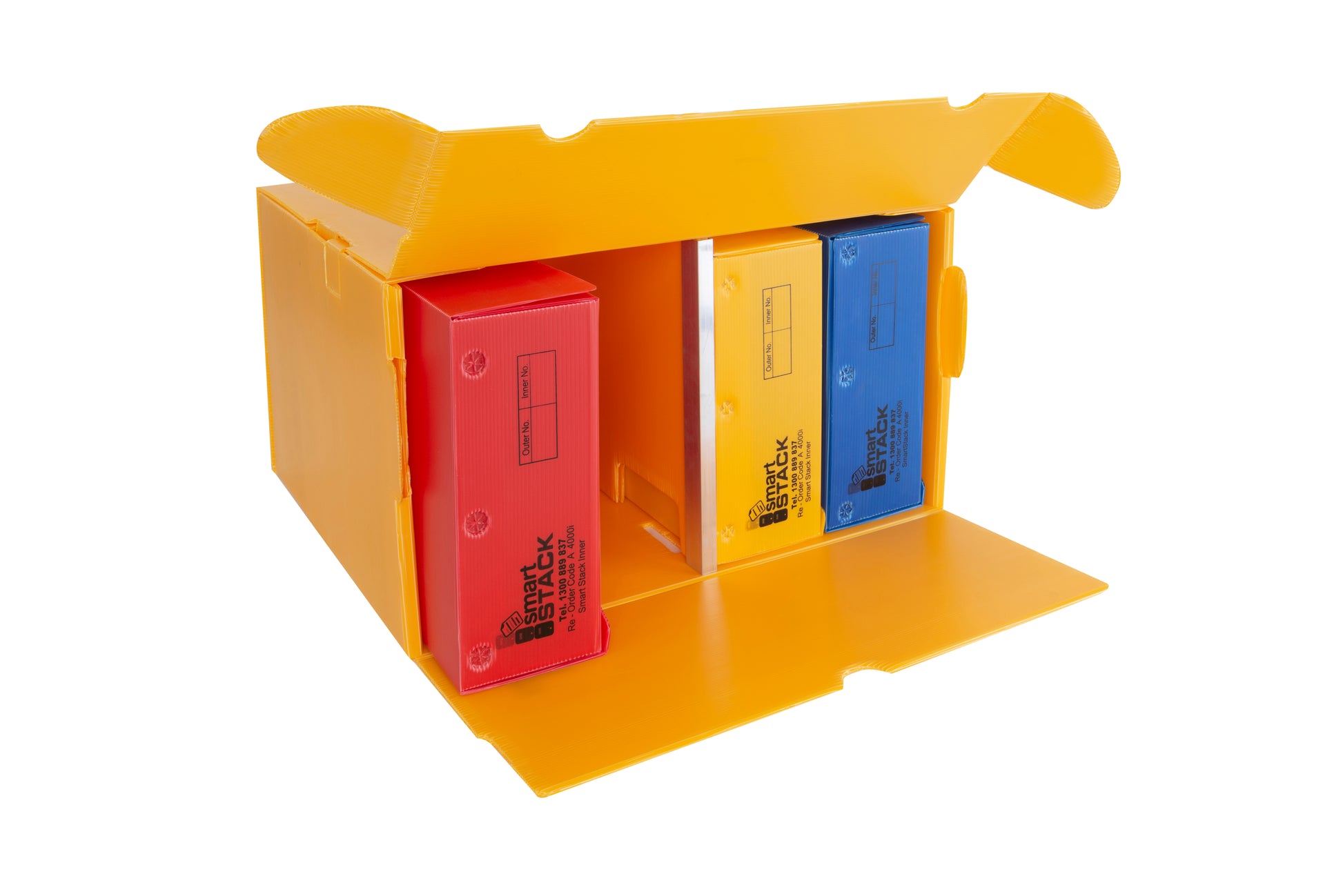 plastic stacking box outer strong front opening