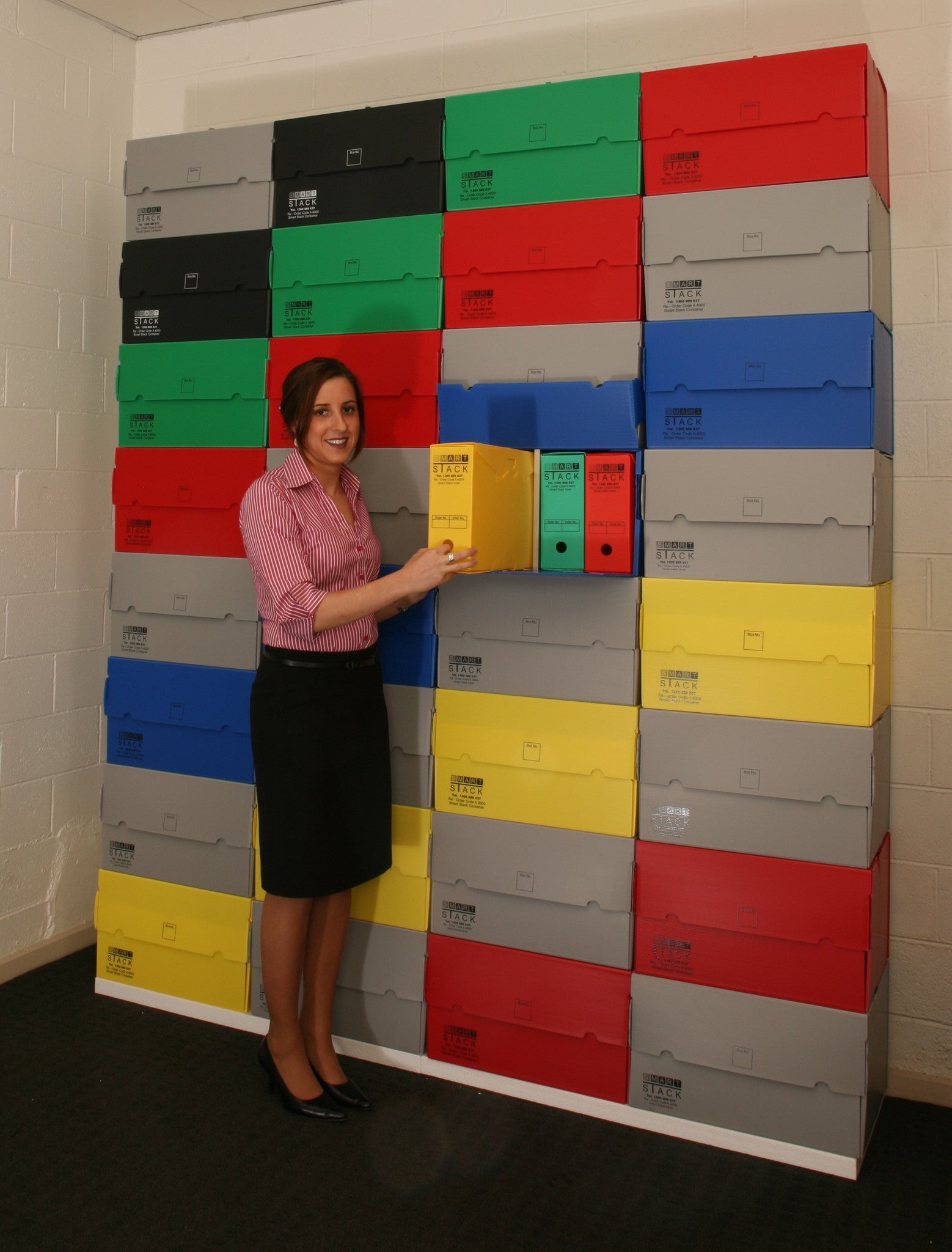 stacking archive box system starter kit strong plastic box front opening 