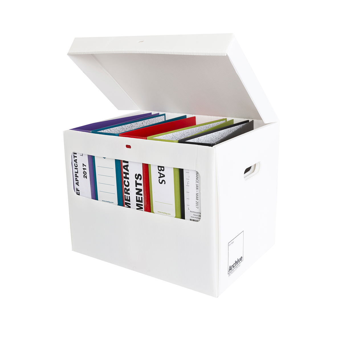 lever arch binder archive box label attached lid strong plastic