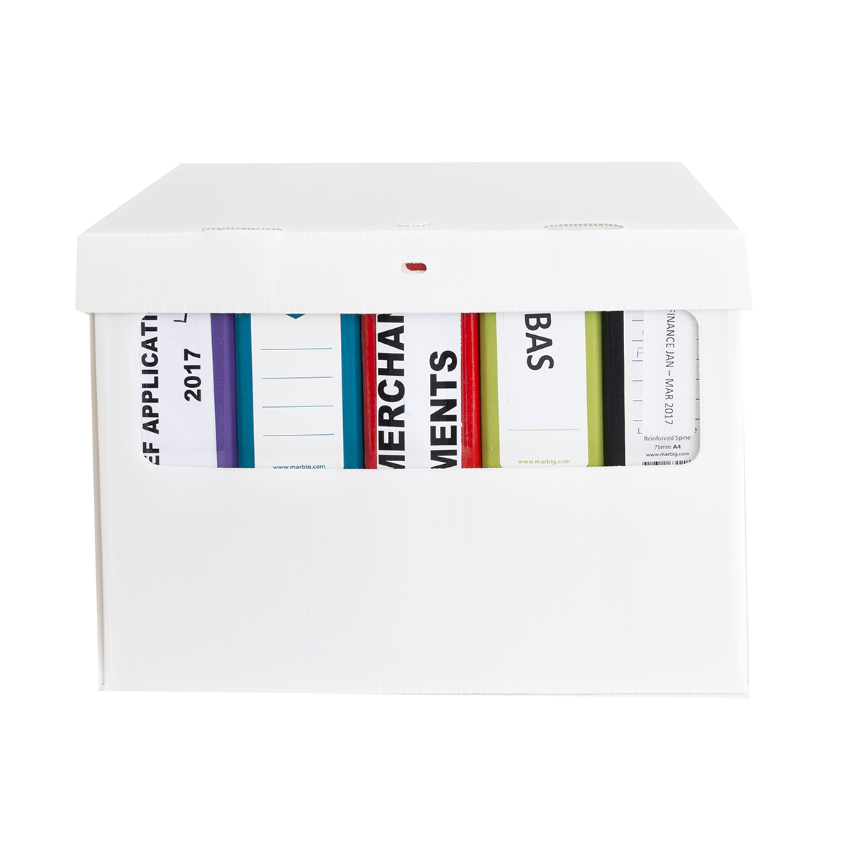 lever arch binder archive box label attached lid strong plastic