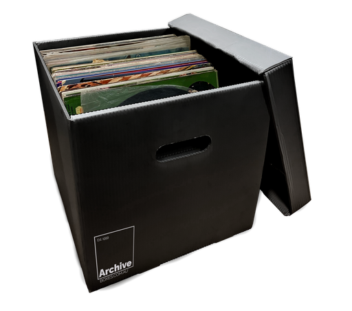 vinyl record LP storage box plastic black
