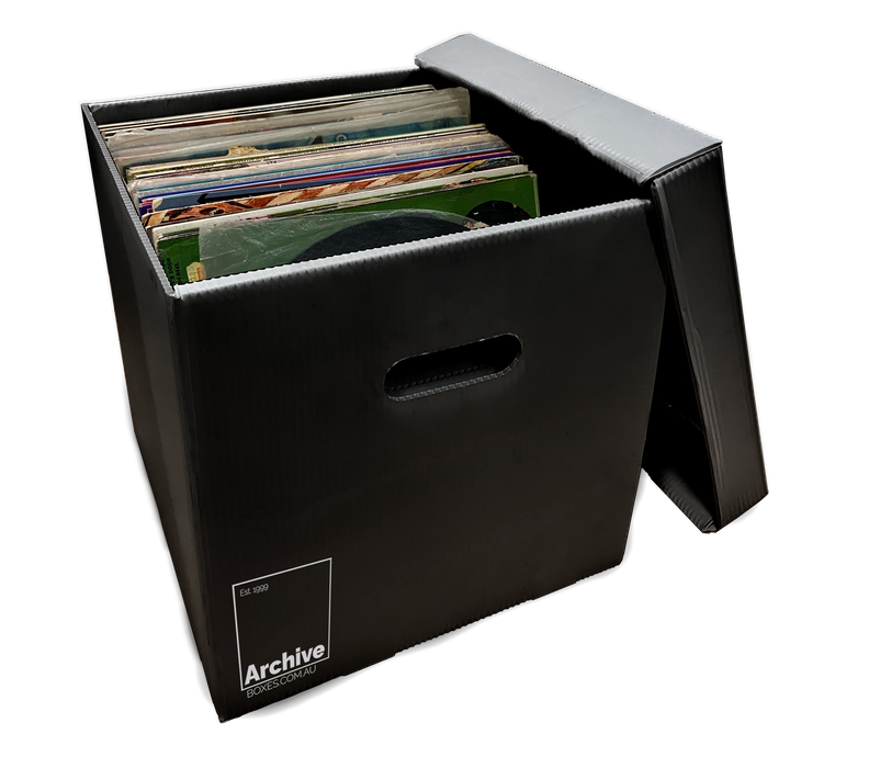 vinyl record LP storage box plastic black